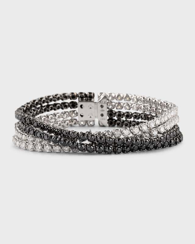 18K White Gold Black and White Diamond Bracelet
