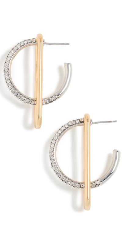 DEMARSON Mini Astra Hoops 12K Shiny Gold/Ir/Crystal