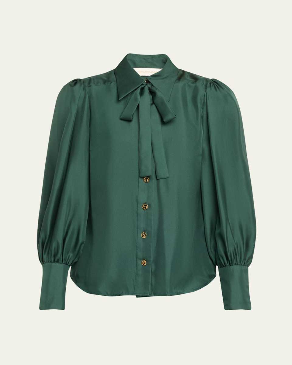 Illustration Blouson Silk Shirt