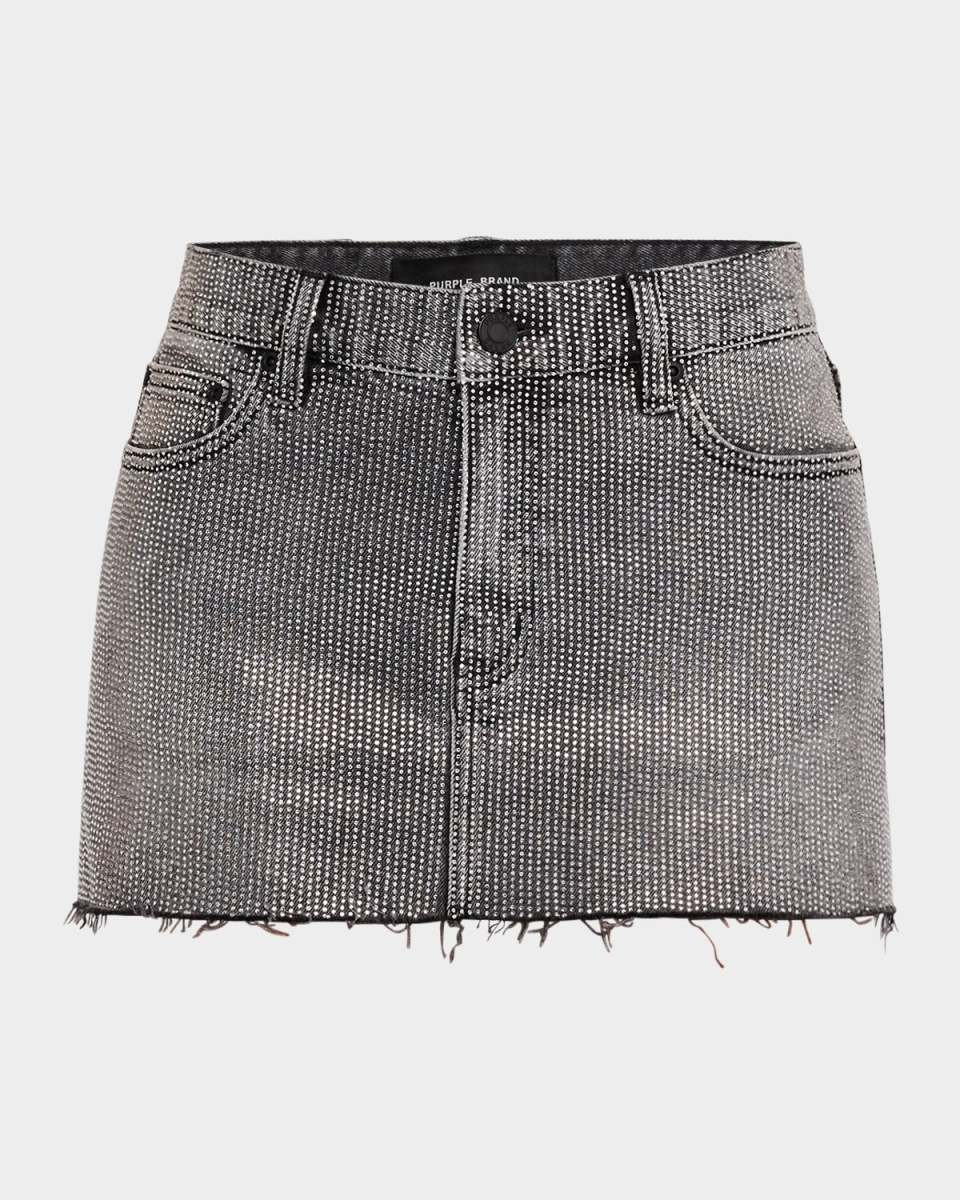 Mini Hotfix Denim Skirt