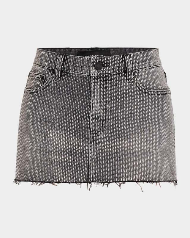 Mini Hotfix Denim Skirt