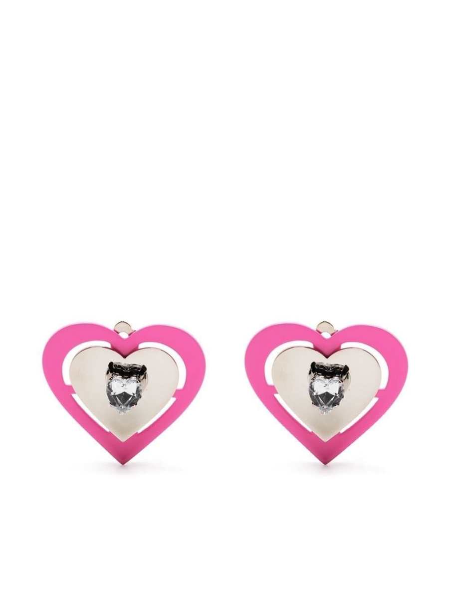 neon heart-shaped earrings