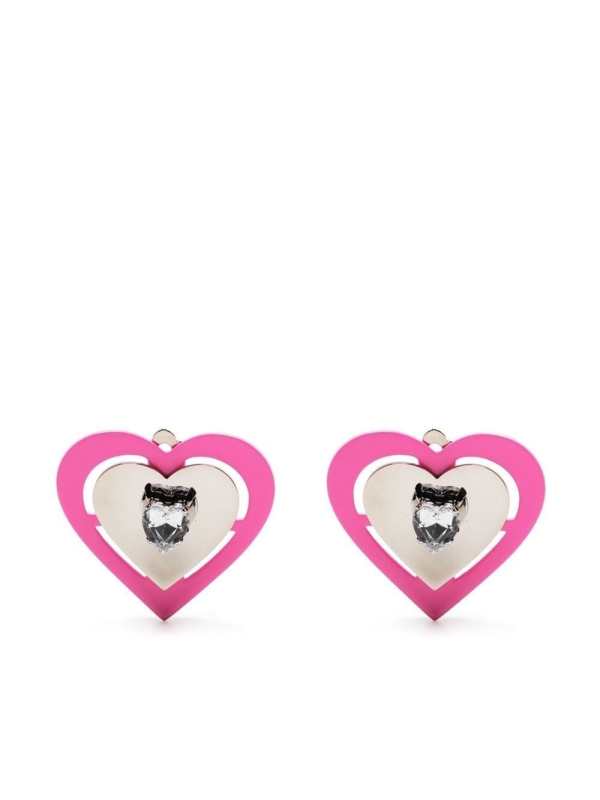 neon heart-shaped earrings