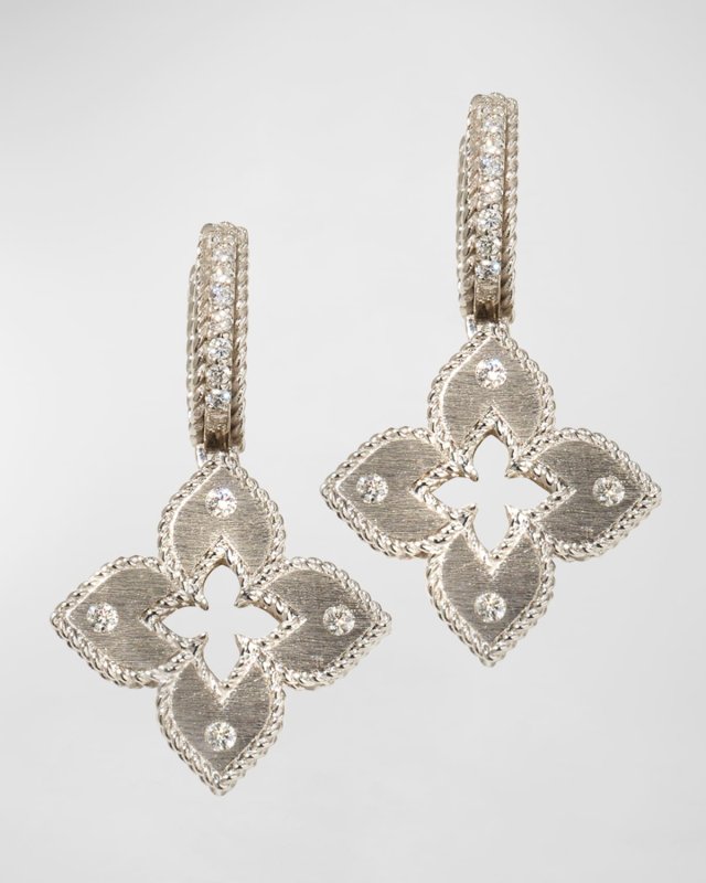 18K Diamond Petite Venetian Princess Drop Earrings