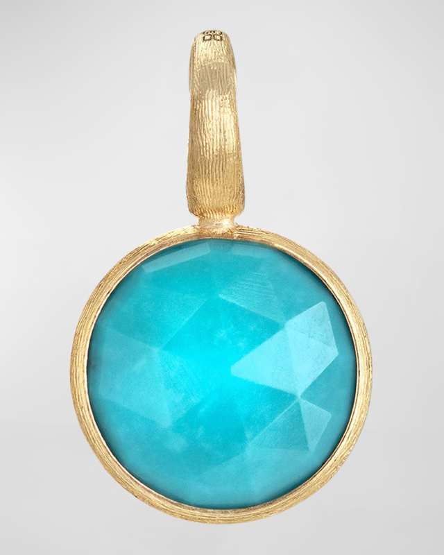 18k Jaipur Yellow Gold Small Turquoise Pendant