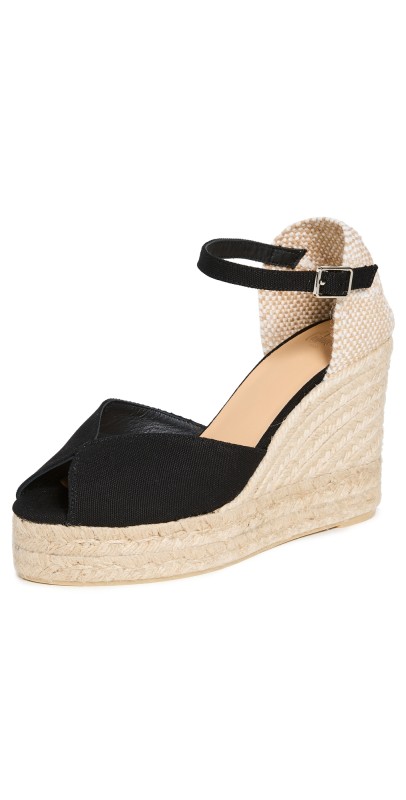 Castañer Bianca Canvas Tall Espadrilles Black