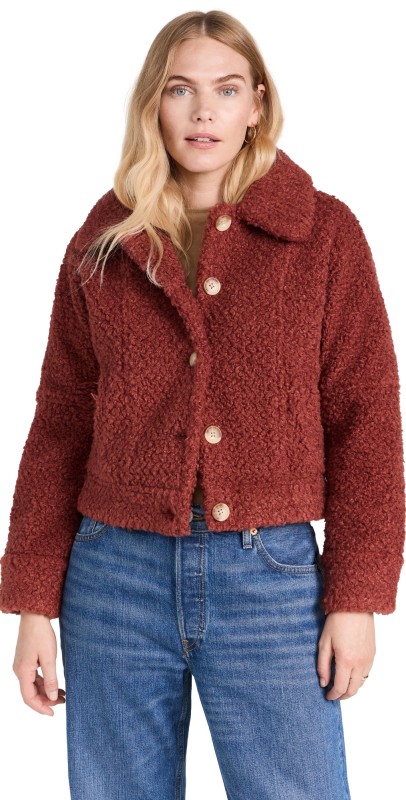 Faherty Timber Ridge Fleece Jacket Henna