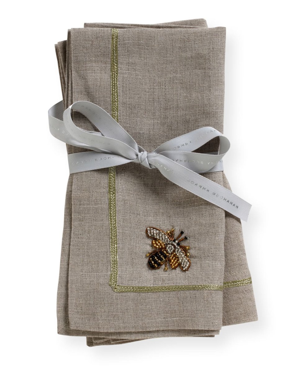 Striped Bee Dinner Napkins, Set of 2