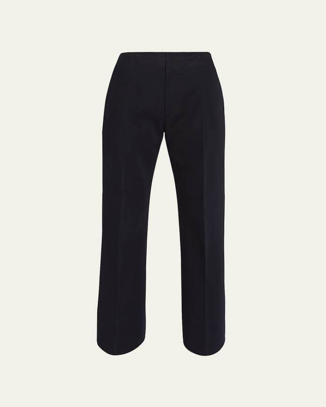 Canvas Cropped Flare Pants