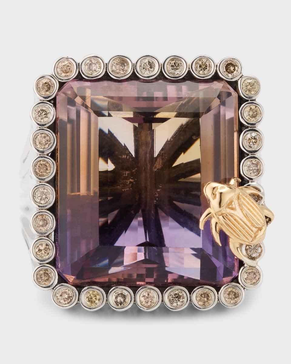 Ametrine and Champagne Diamond Statement Ring