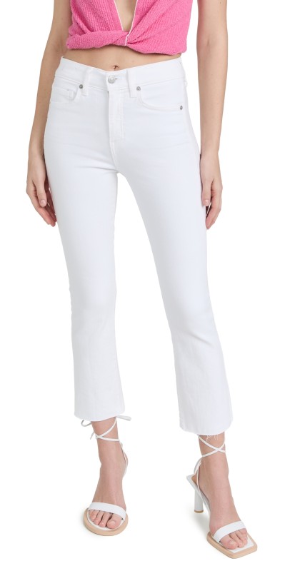 Veronica Beard Jean Carly Kick Flare Raw Hem Jeans White