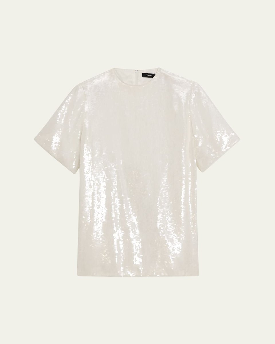 Sequined Short-Sleeve T-Shirt Mini Dress