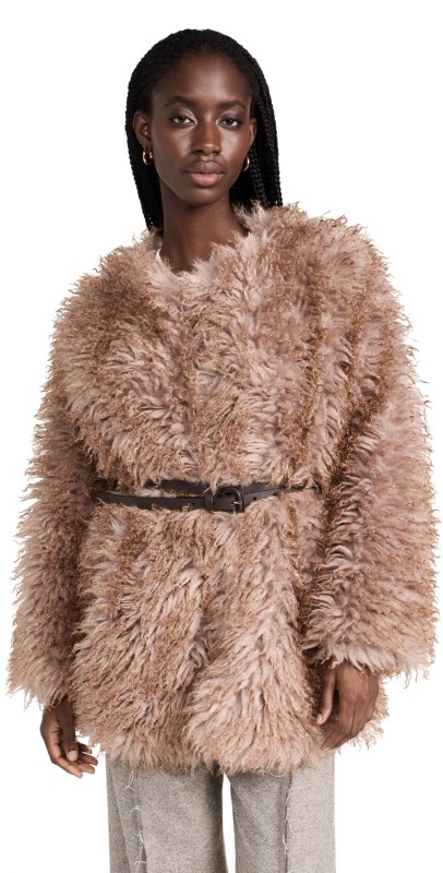 Sea Fifi Faux Fur Jacket Camel