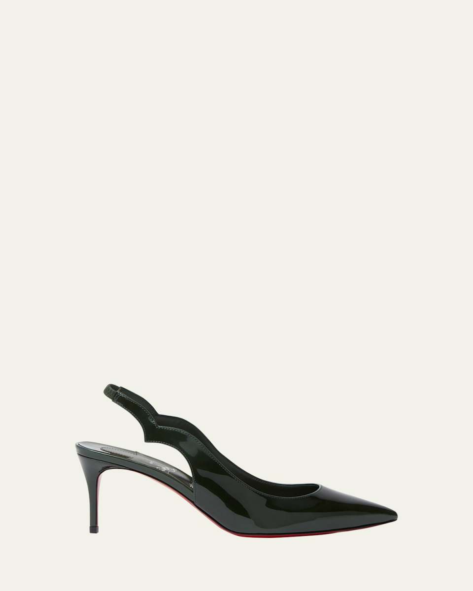 Hot Chick Patent Red Sole Slingback Pumps
