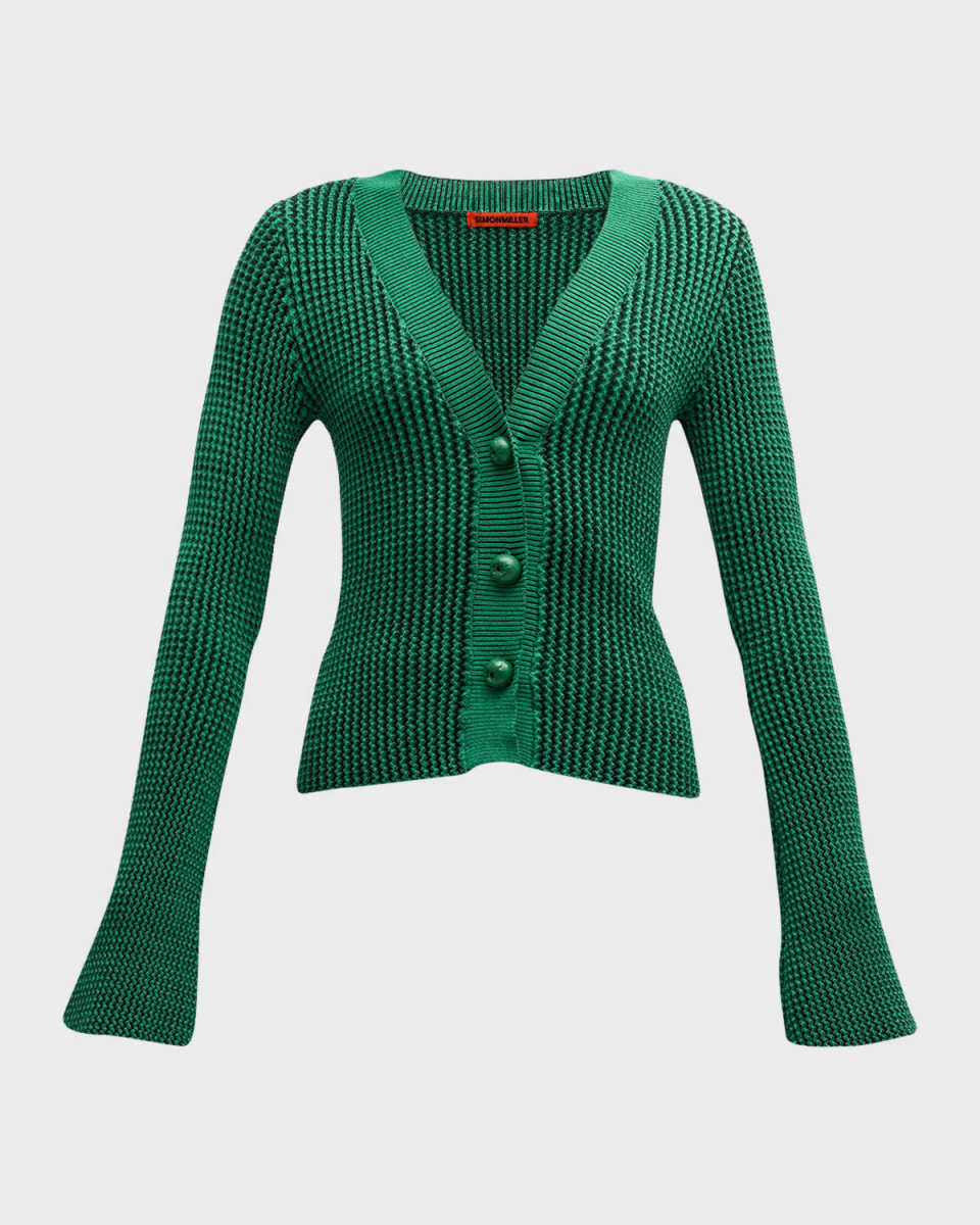 Peep Textured Knit Cardigan