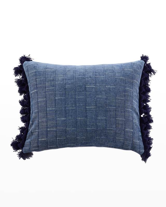 Bennett Embroidered Fringe Pillow - 18"