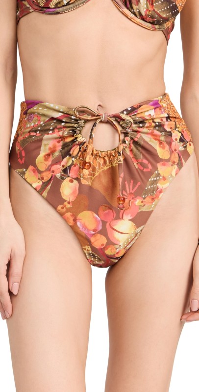 Andrea Iyamah Uwa Bikini Bottoms Kola Print/Olive