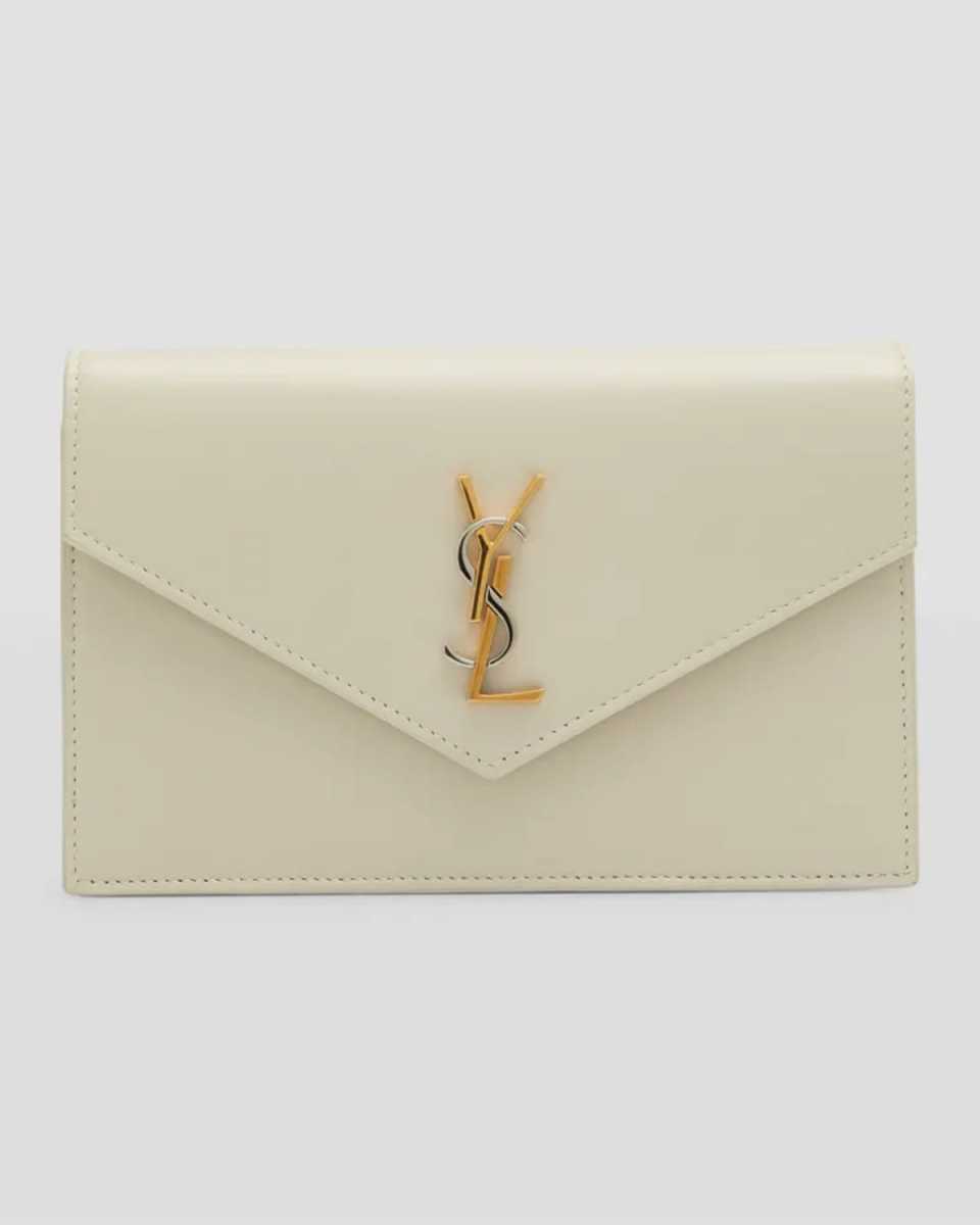 YSL Monogram Wallet on Chain in Smooth Leather