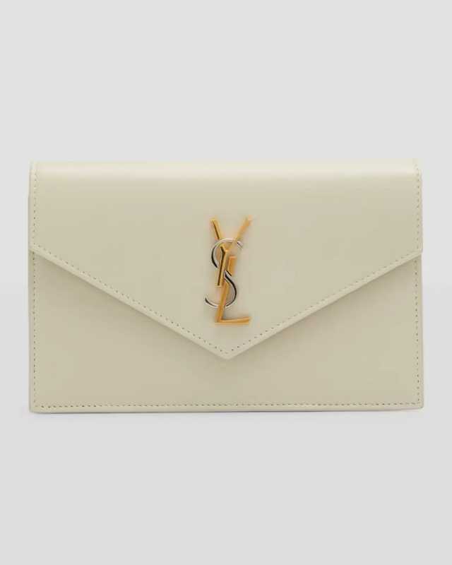 YSL Monogram Wallet on Chain in Smooth Leather