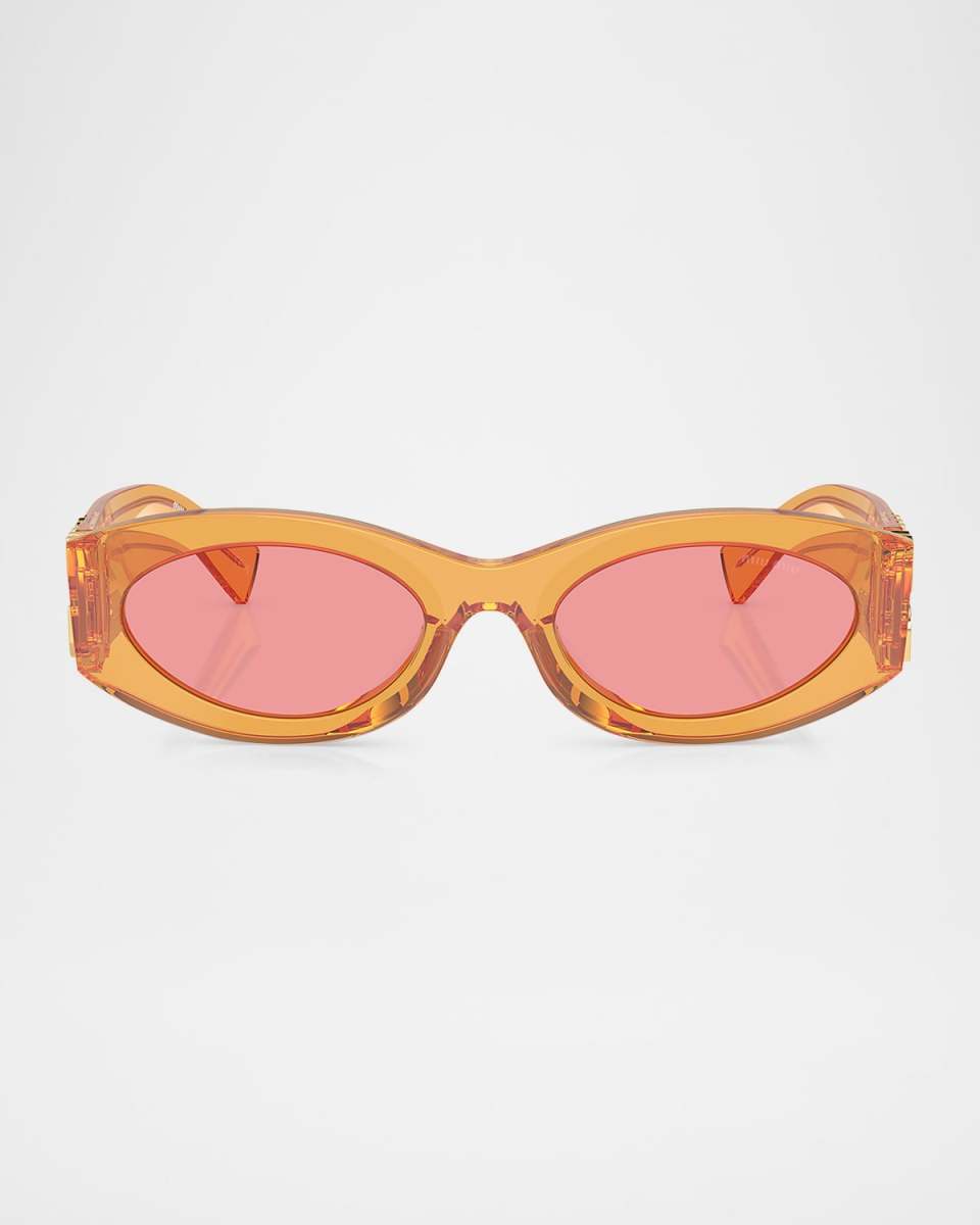 Logo Oval Acetate Sunglasses