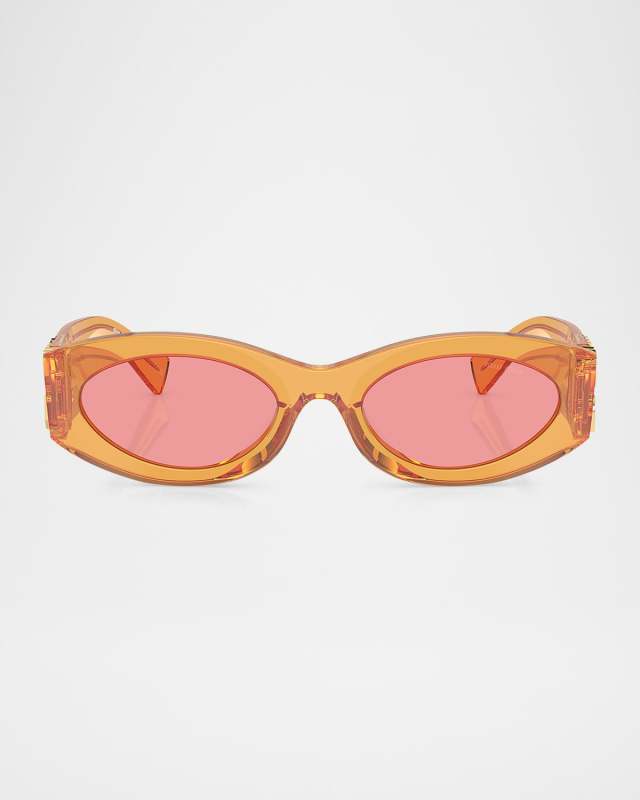 Logo Oval Acetate Sunglasses