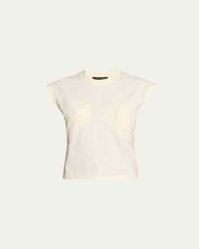 Seamed Up Bustier Cap-Sleeve T-Shirt