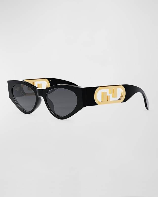 FF Cutout Oval Acetate Sunglasses