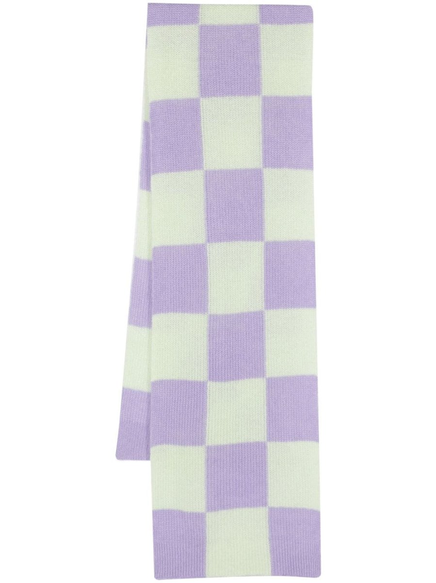 checked knit scarf