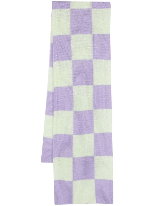 checked knit scarf