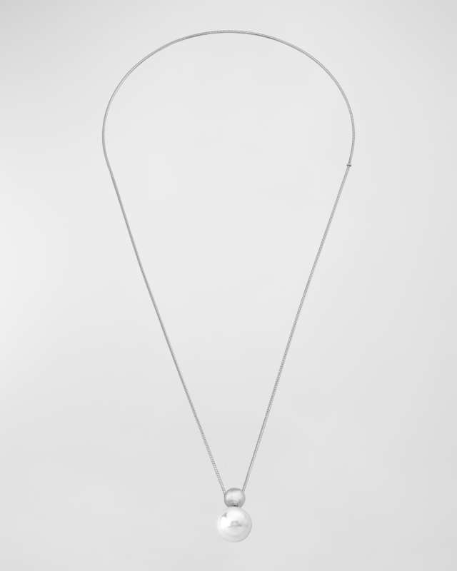 Aura Pearl Slider Necklace, Stainless Steel
