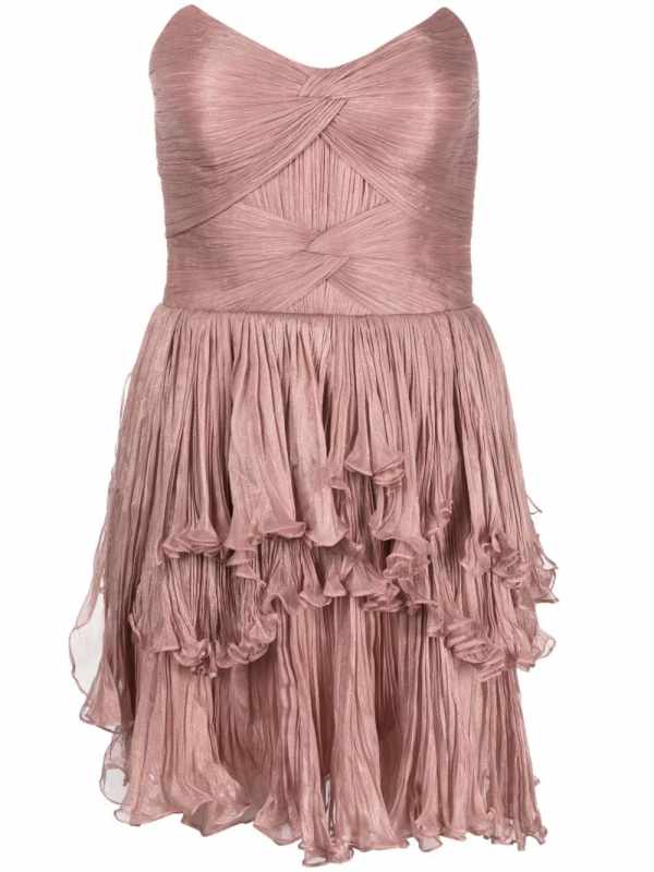 strapless ruffled minidress