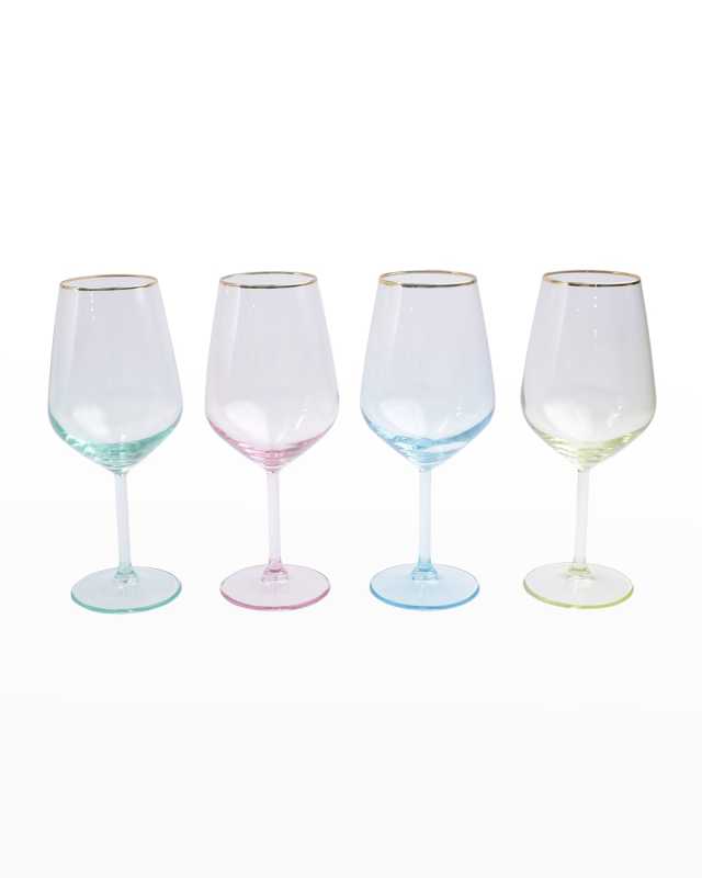 Rainbow Assorted Wine Glasses, Set of 4