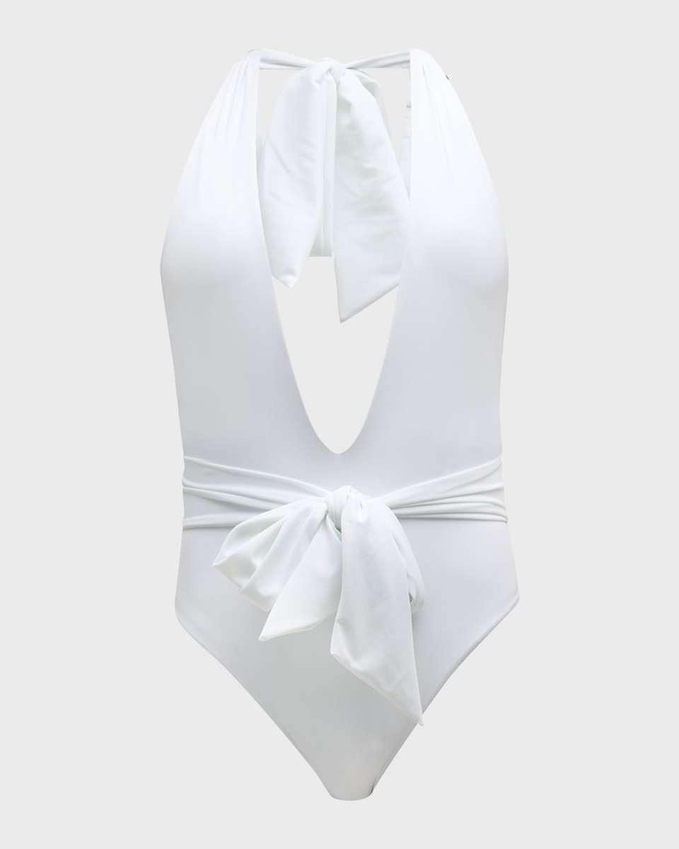 Raquel Solid Backless One-Piece Swimsuit