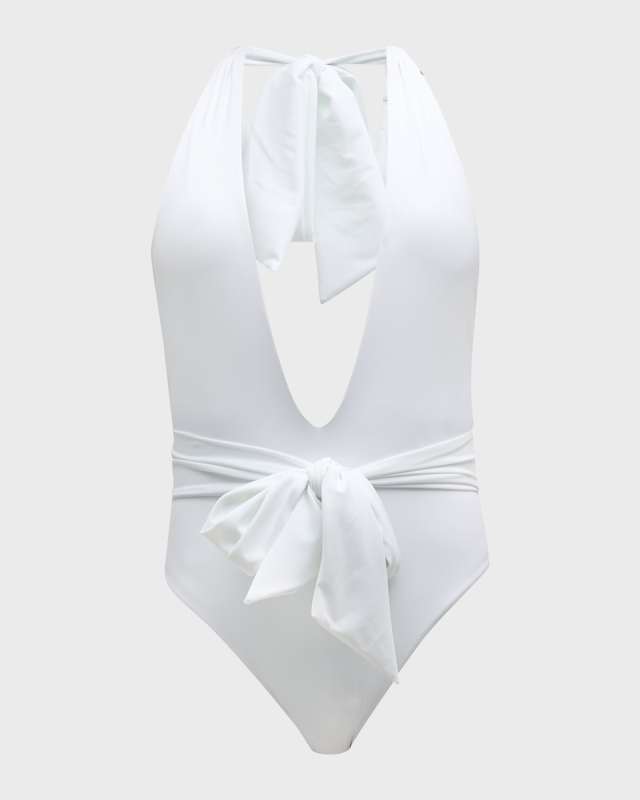 Raquel Solid Backless One-Piece Swimsuit