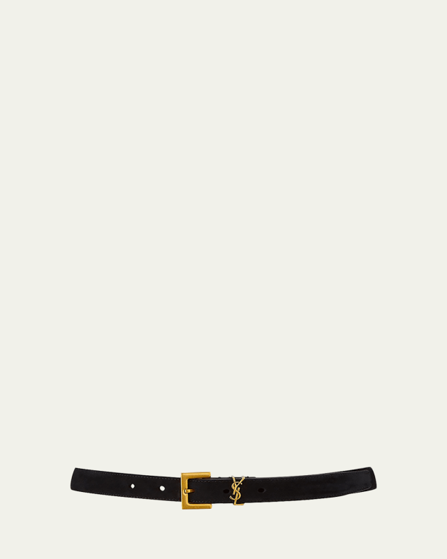 YSL Monogram Suede Belt