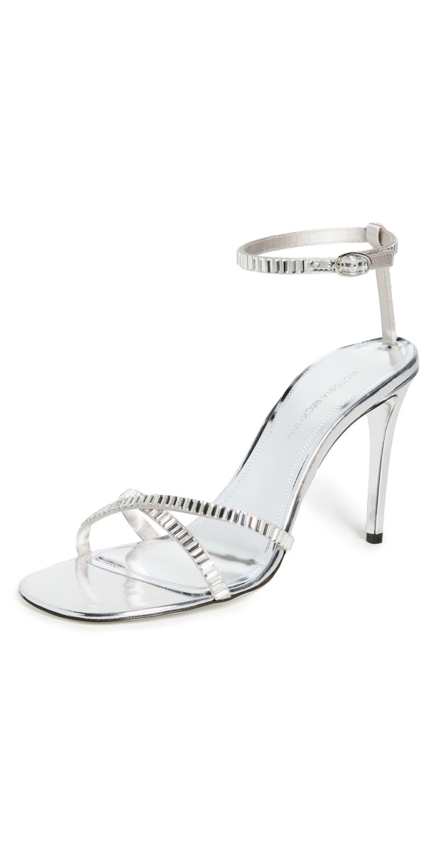 Victoria Beckham Rhinestone Sandals 90mm Silver