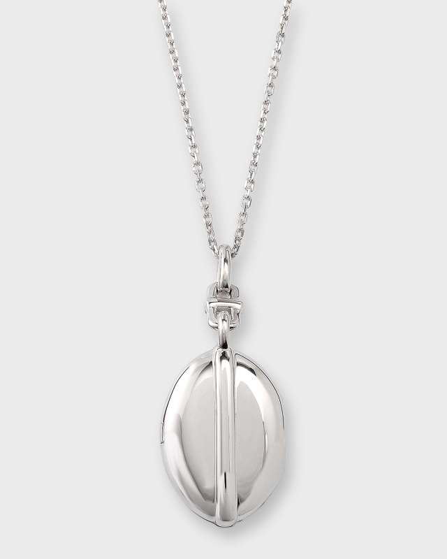 Sterling Silver Two-Tone Tess Slim Oval Locket Necklace
