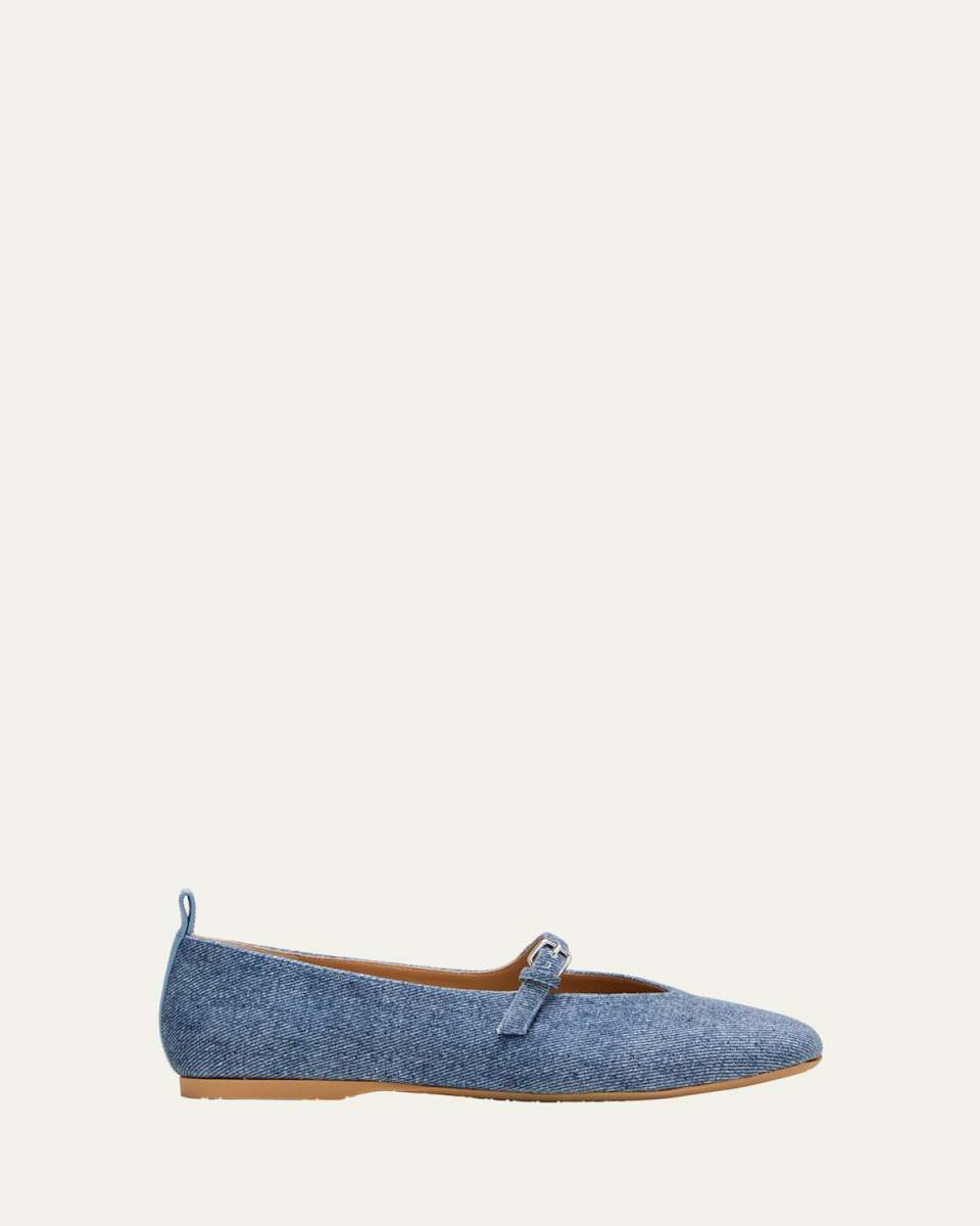 Denim Mary Jane Ballerina Flats
