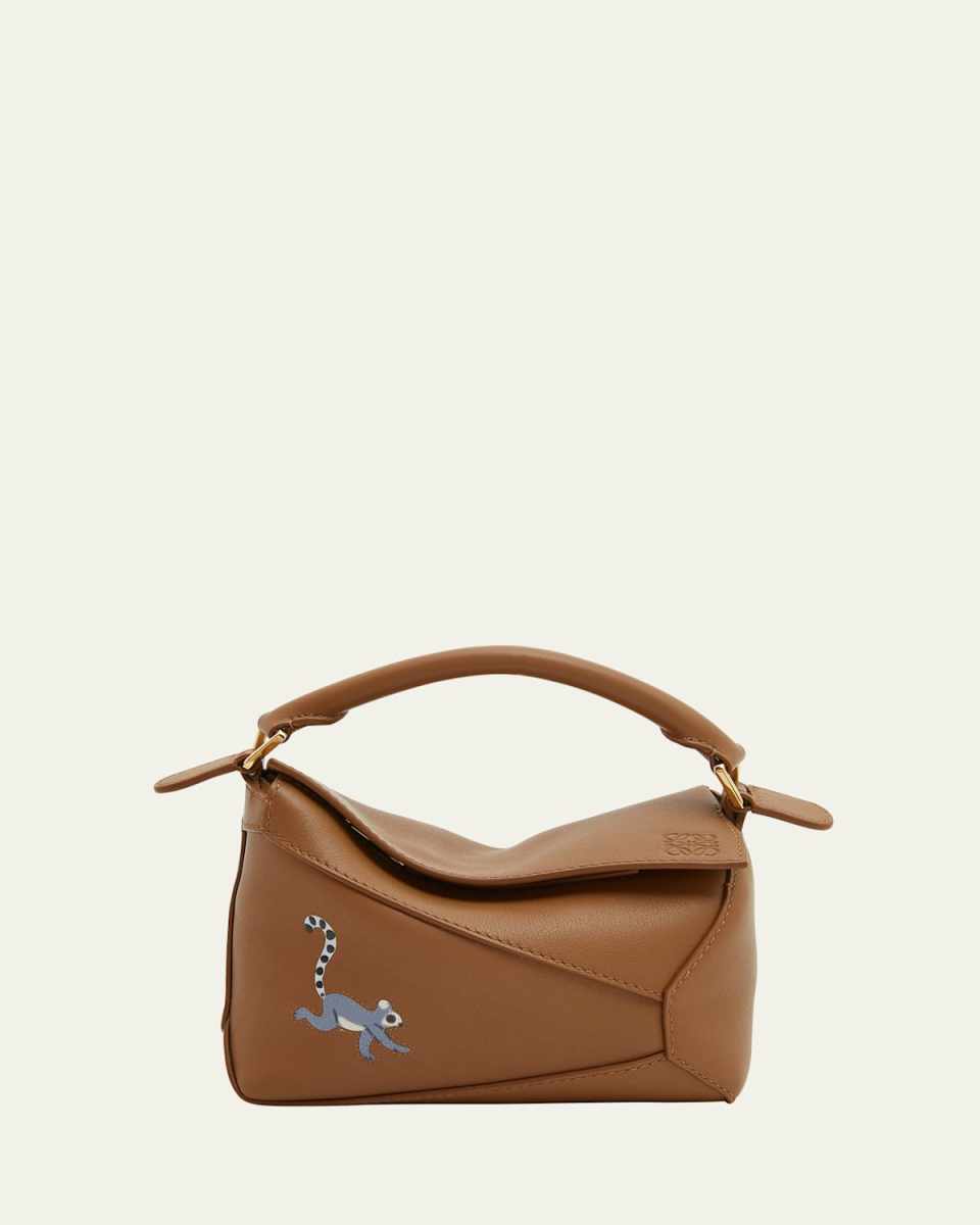 Puzzle Edge Mini Lemurs Top-Handle Bag