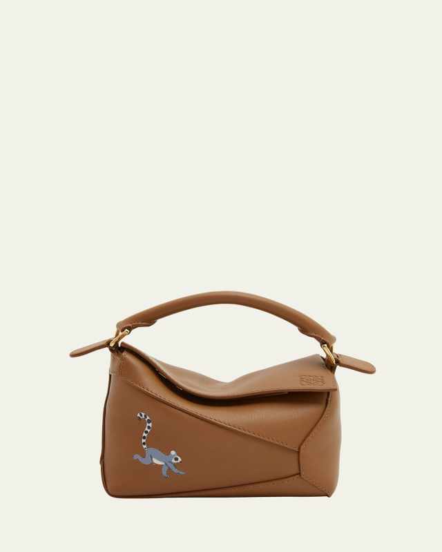 Puzzle Edge Mini Lemurs Top-Handle Bag
