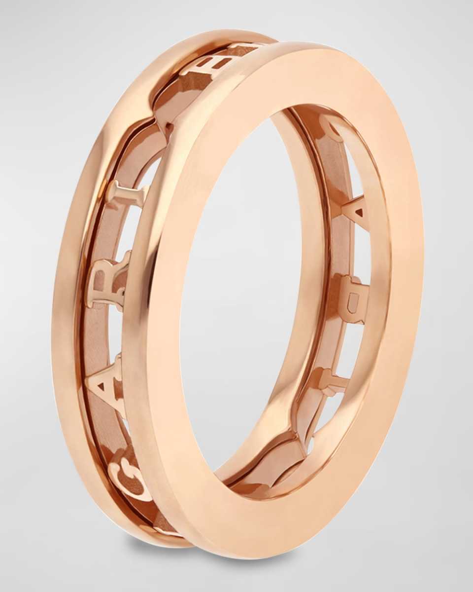 B. Zero1 Rose Gold 1-Band Logo Ring, EU 62 / US 10