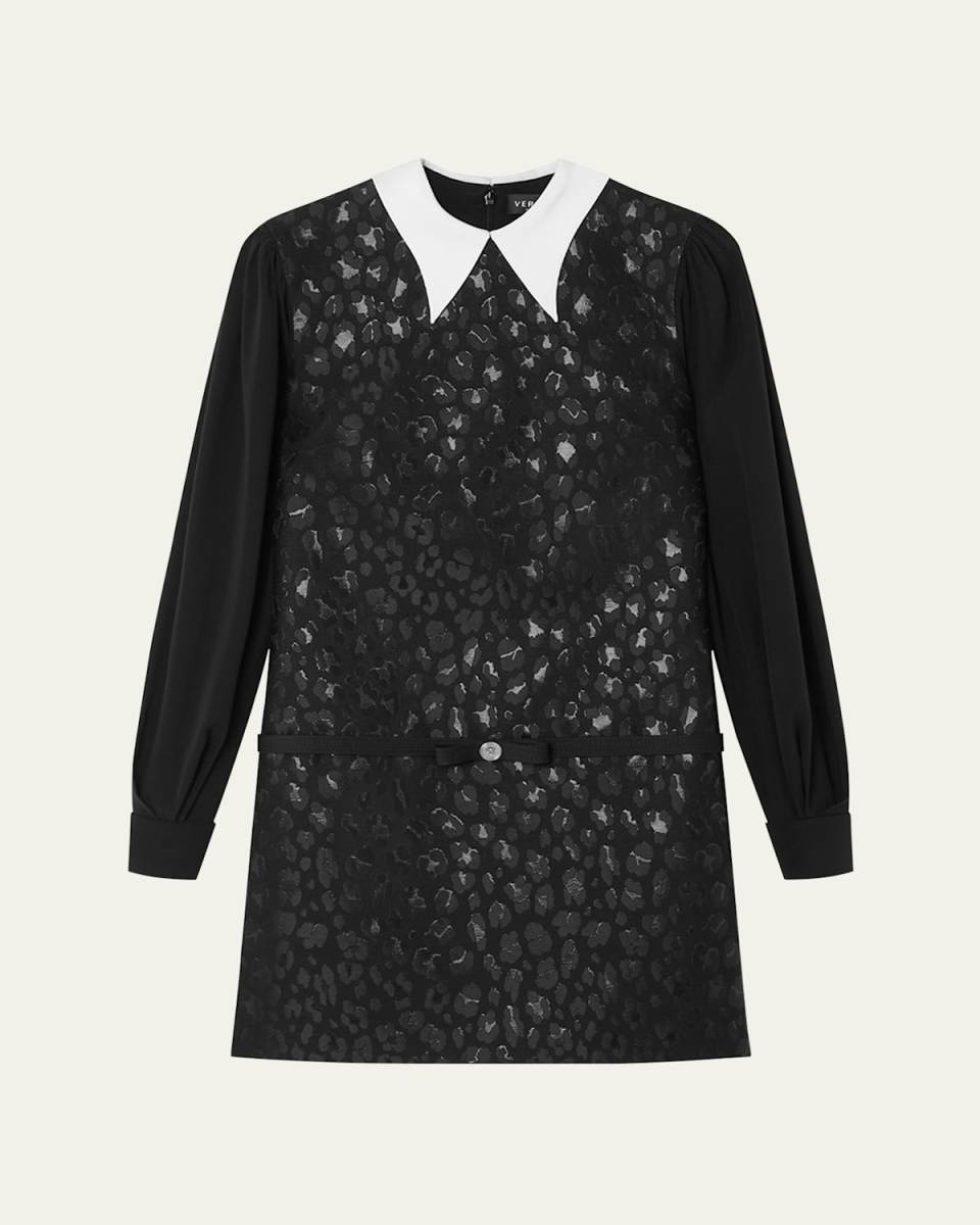 Lurex Leopard Duchesse Jacquard Wool Dress