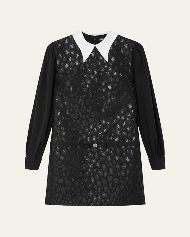 Lurex Leopard Duchesse Jacquard Wool Dress
