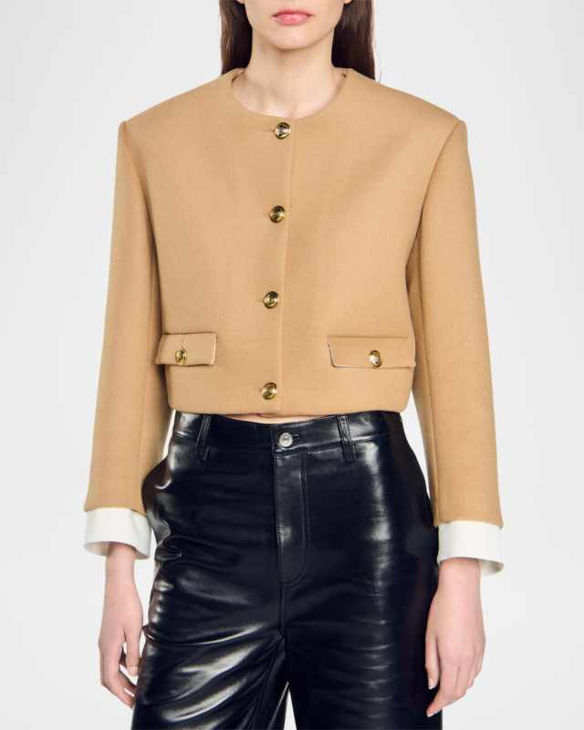Chamana Cropped Wool-Blend Blazer