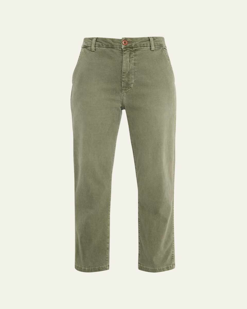 Easy Relaxed Straight-Leg Crop Trousers