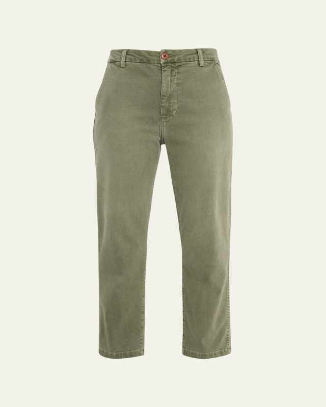 Easy Relaxed Straight-Leg Crop Trousers