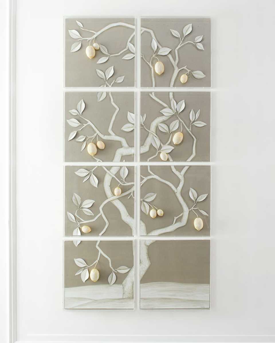 Lemon Tree Panel on Warm Silver