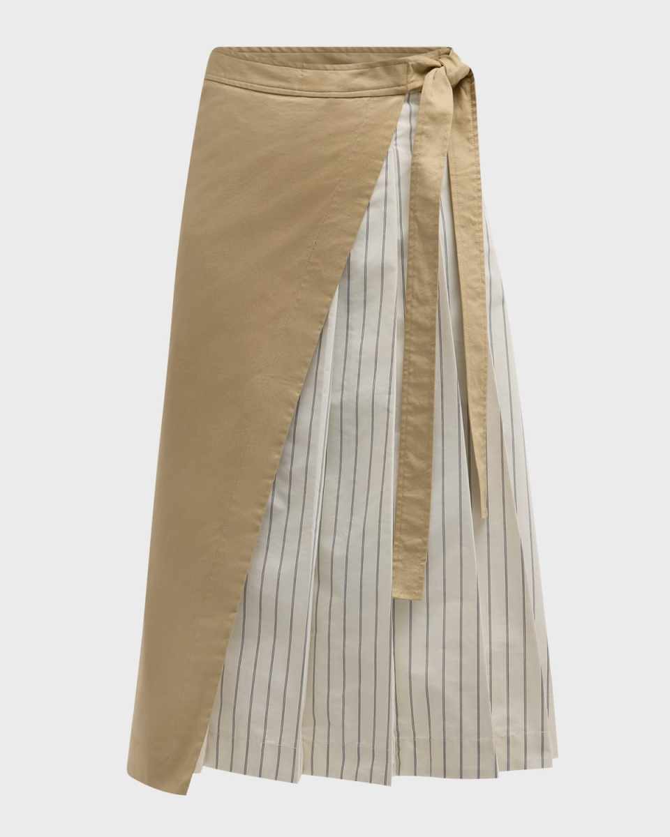 Pleated Wrap Skirt