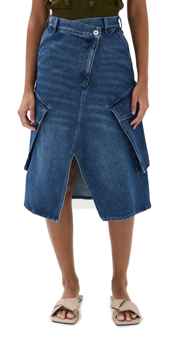 JW Anderson Cargo Pocket Midi Skirt Blue