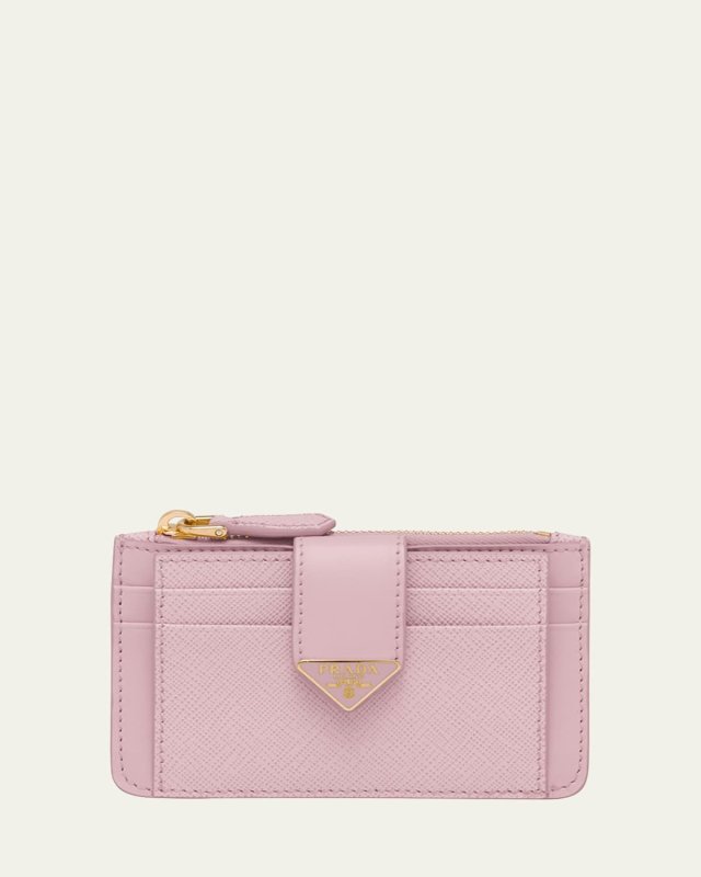 Saffiano Card Case with Triangle Snap